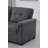 Lucca 84" Dark Gray Linen Reversible Sleeper Sectional Sofa With Storage Chaise