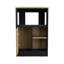 Îlot de cuisine H 36 po, trois tablettes de rangement latérales ouvertes et une armoire à pousser, chêne noir / naturel