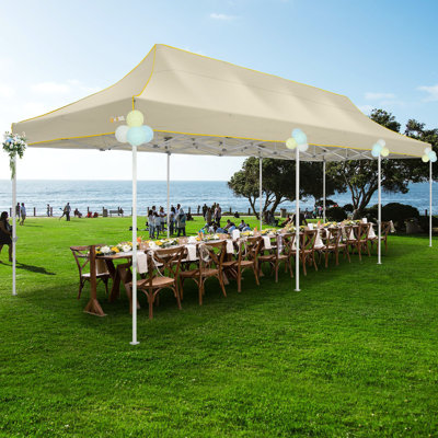 10x30 Commercial Heavy Duty Pop Up Canopy Tent Without Sidewalls, UPF 50+ Sun Protection & 1500mm Waterproof, 3-Height Adjustable Upgraded Hexagonal Frame, Instant Setup for Outdoor Weddings, Parties, Picnics