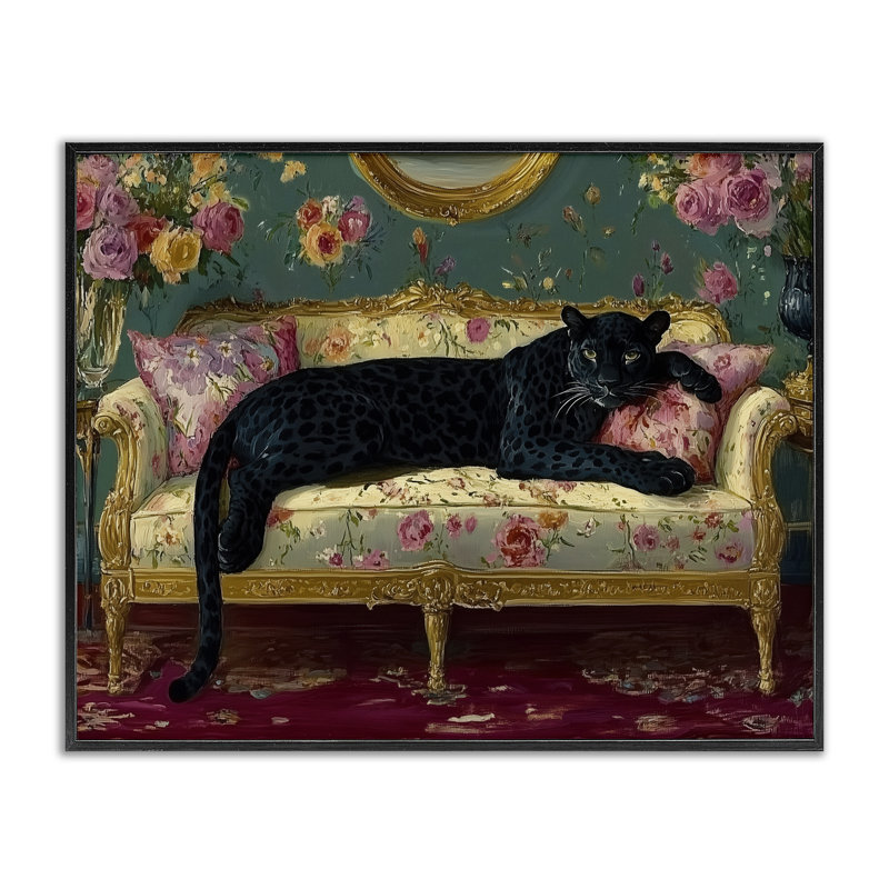 Opulence de la panthère intérieure encadrée, estampe numérique, design par Annabelle Hall, H 11 po x l 14 po