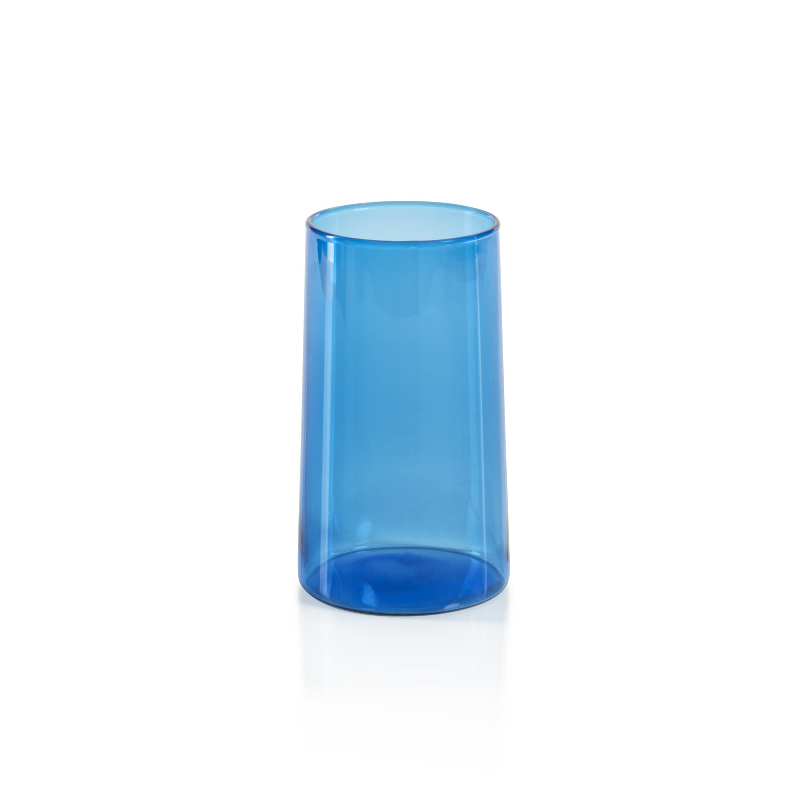 Bruce Highball Glass, Light Cobalt Blue