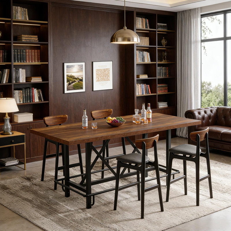 Rustic Pub Bar Counter,Sturdy Bar Table