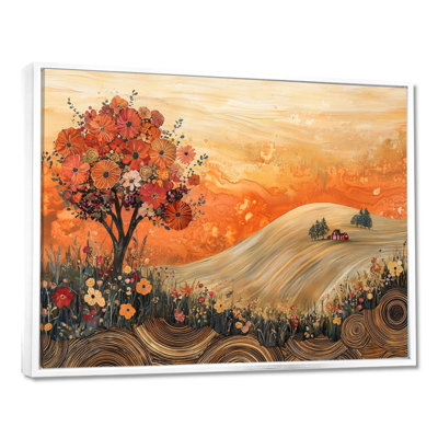 Fleurs saisonnières de Dorque dans un paysage de campagne I - campagne, art mural