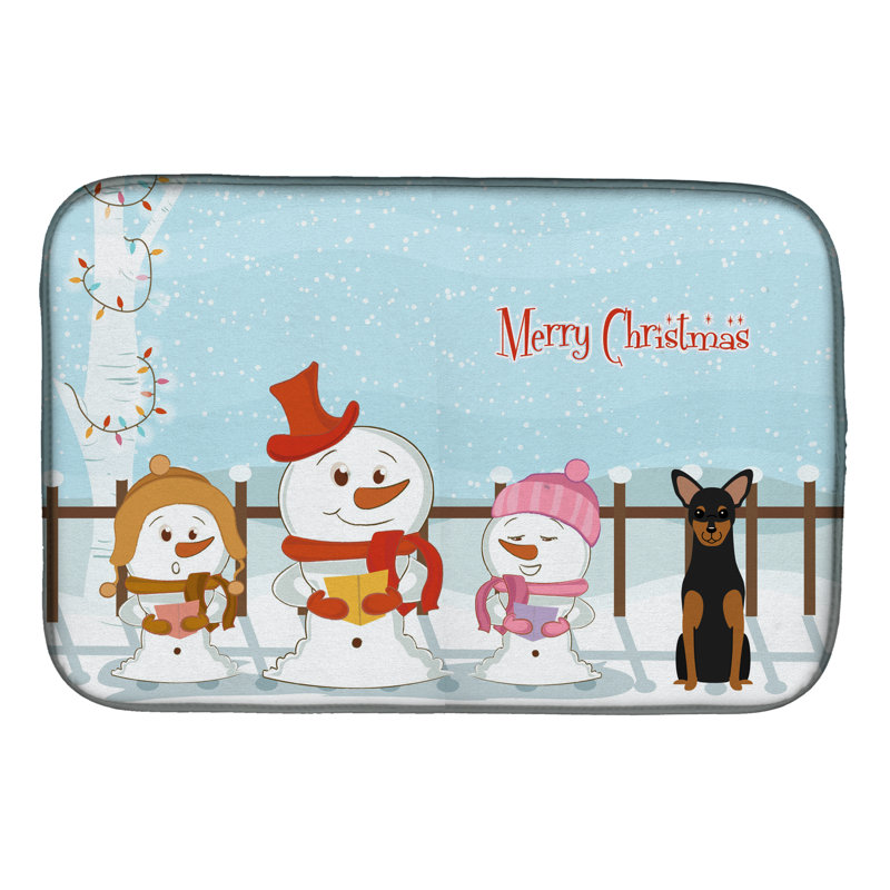 Tapis de séchage terrier merry christmas caroleers manchester