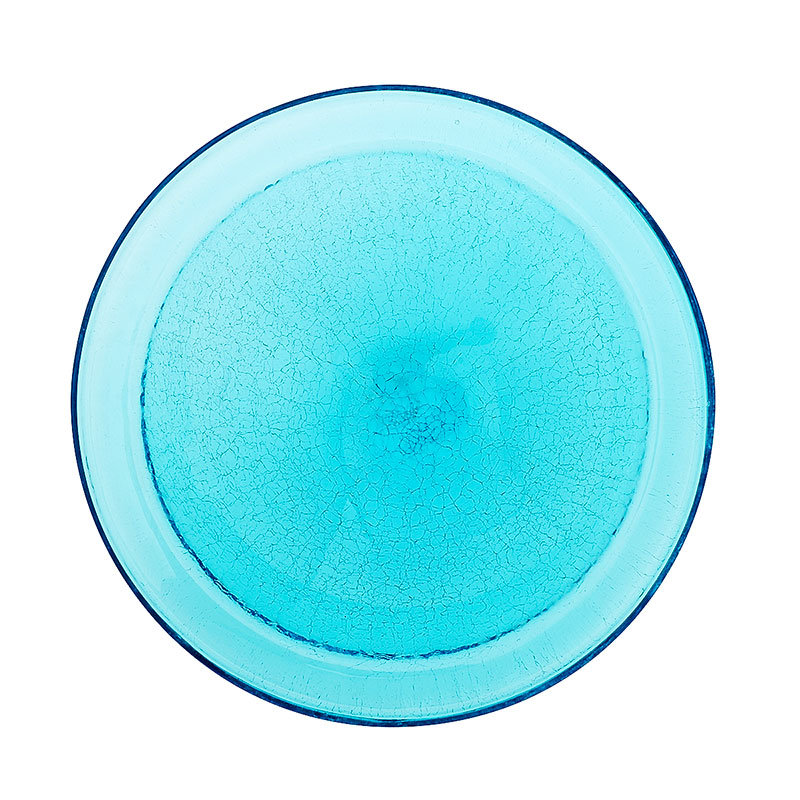 Glass Birdbath, 3" H x 12.5" W x 12.5" D, Teal