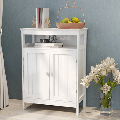 Bathroom standing storage with double shutter doors cabinet