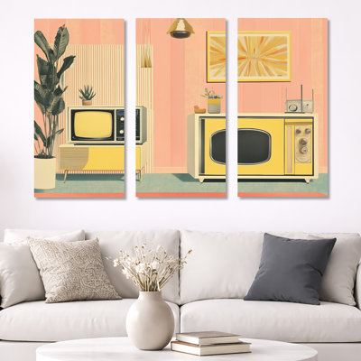 «Dream House of the Consumer Age I», ensemble de 3 reproductions d'art sur toile encadrées