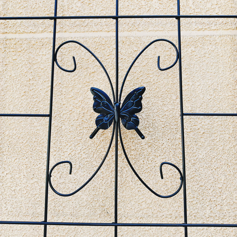2Pcs Metal Garden Trellis, 86.7" X 19.7" Rustproof Trellis For Climbing Plants, Flower Support, Black