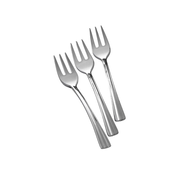 36 Pack - 4 Mini Clear Heavy Duty Plastic Forks, Dessert Fork