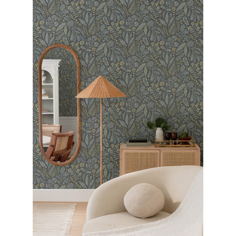 Briar Floral Wallpaper, Gray