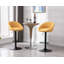 Swivel Upholstered Adjustable Height Counter Stool with Metal Frame-1573219505