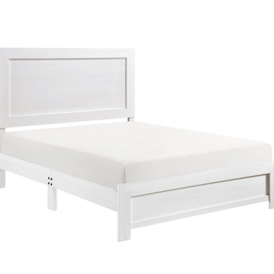 Bedroom Queen Size Bed In White, Made Of Wood And Rails, Headboard, , Rails Composed Headboard