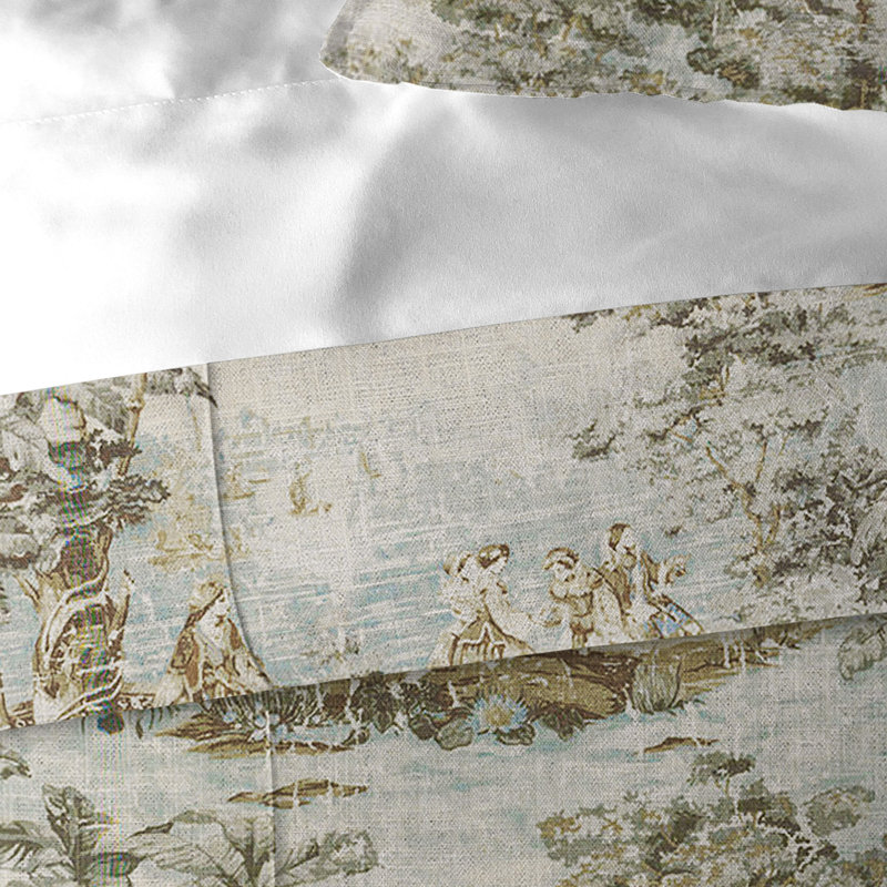 Beige/Ivory Linen 2 Piece Bedspread Set