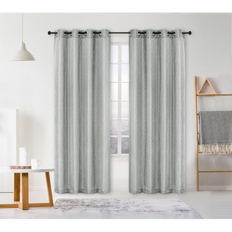  Panneau de rideau simple occultant et isolant uni, gris, l 54" x L 84"