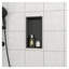 Niche de douche encastrée 13 po x 7 po en acier inoxydable noir avec cadre imperméable