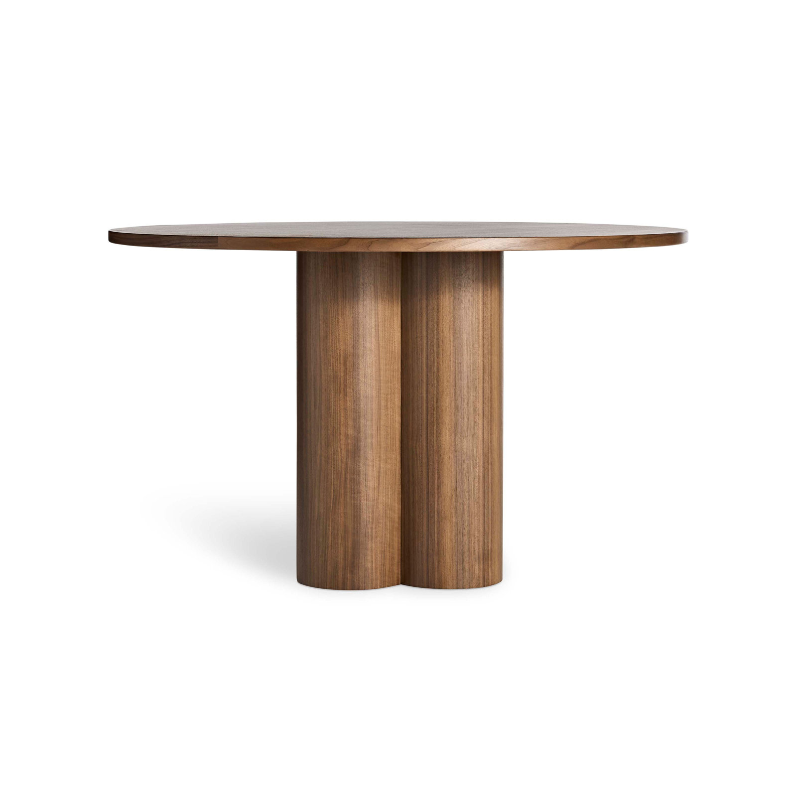 4 Quarter Round Dining Table, 48" W x 48" L, Walnut