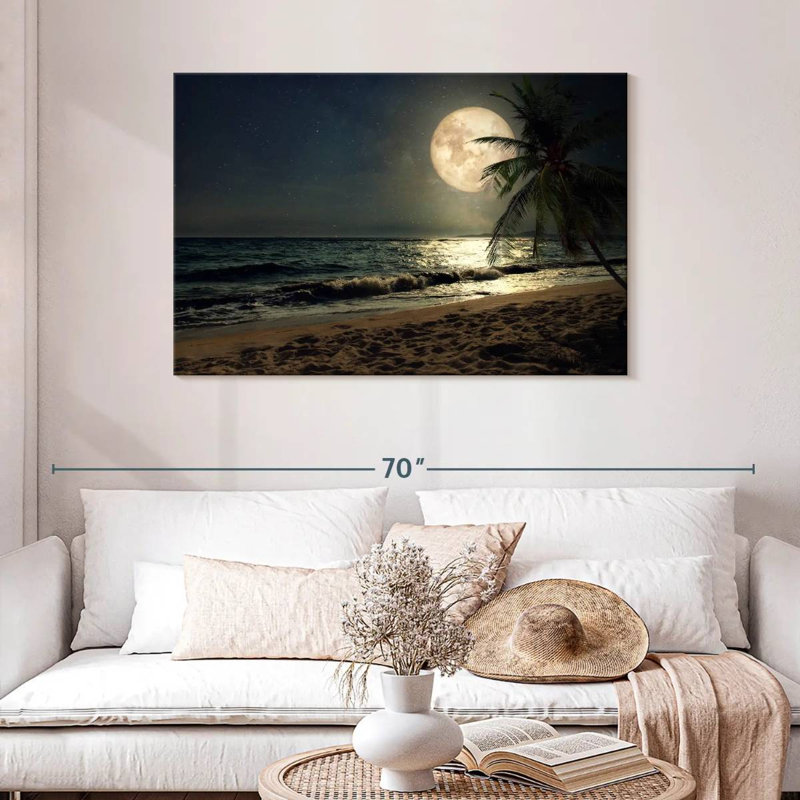 Alvord Supermoon sur une plage, H 30 po x l 45 po