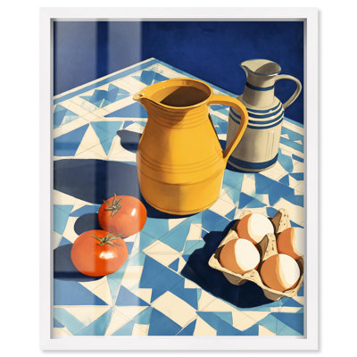 Provincial Breakfast Shadowbox Print Kitchen Wall Decor by Art Remedy, White Frame, 36 x 45