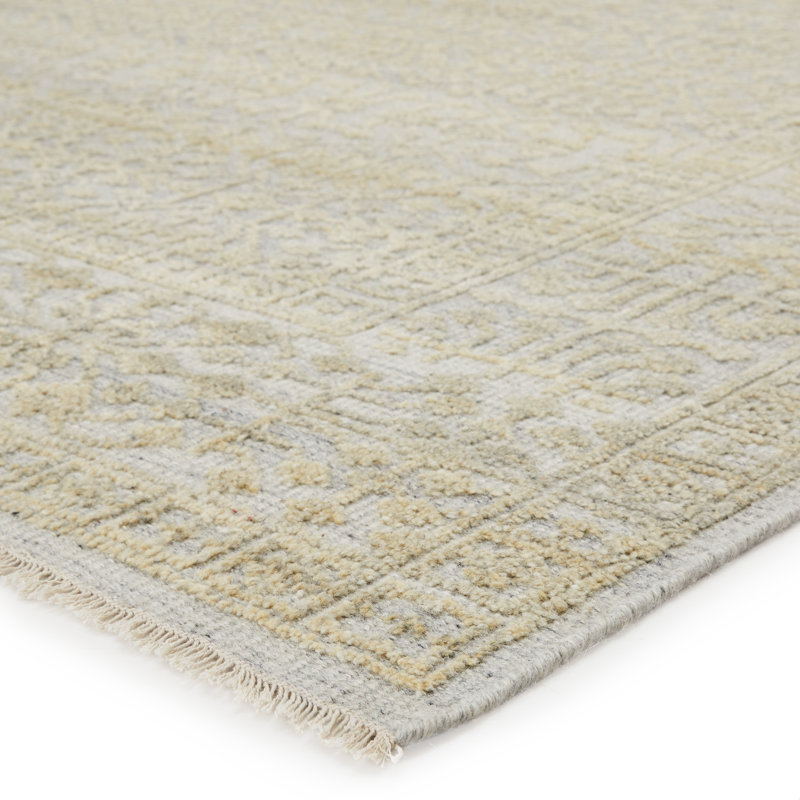 Tapis beige noué à la main Mandi, Rectangle de 5 pi x 8 pi