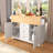 55.7'' Large Kitchen Island With 2 Drop Leaf,, Rolling Kitchen Cart On 5 Wheels With Power Outlet, Folding Storage Dining Table With Spice & Towel Rack , 3 Drawers, For Kitchen, Dining Room,White-228450053