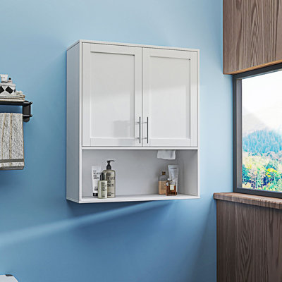 Armoire décorative, armoire de salle de bain, armoire murale à deux portes