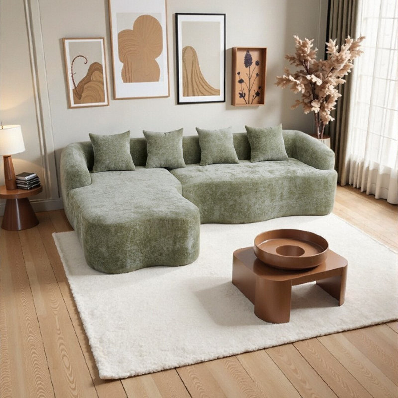 Canapé modulaire en L de qualité supérieure - conception spacieuse avec support ergonomique, Beige