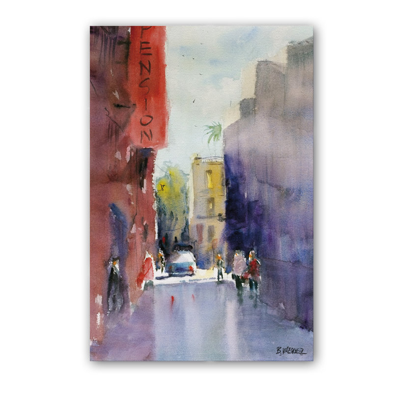 Pension by Bruno Vázquez - Wrapped Canvas Painting, 120cm H x 80cm W x 3cm D