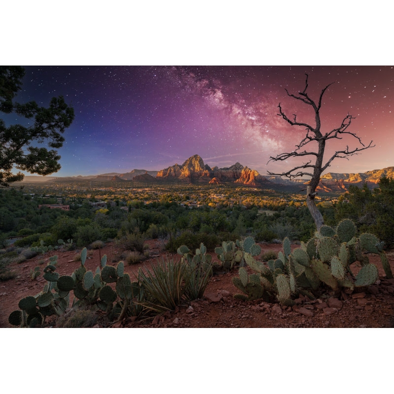 Sedona with Milkyway - Photographie sur toile tendue, H 8 po x l 12 po