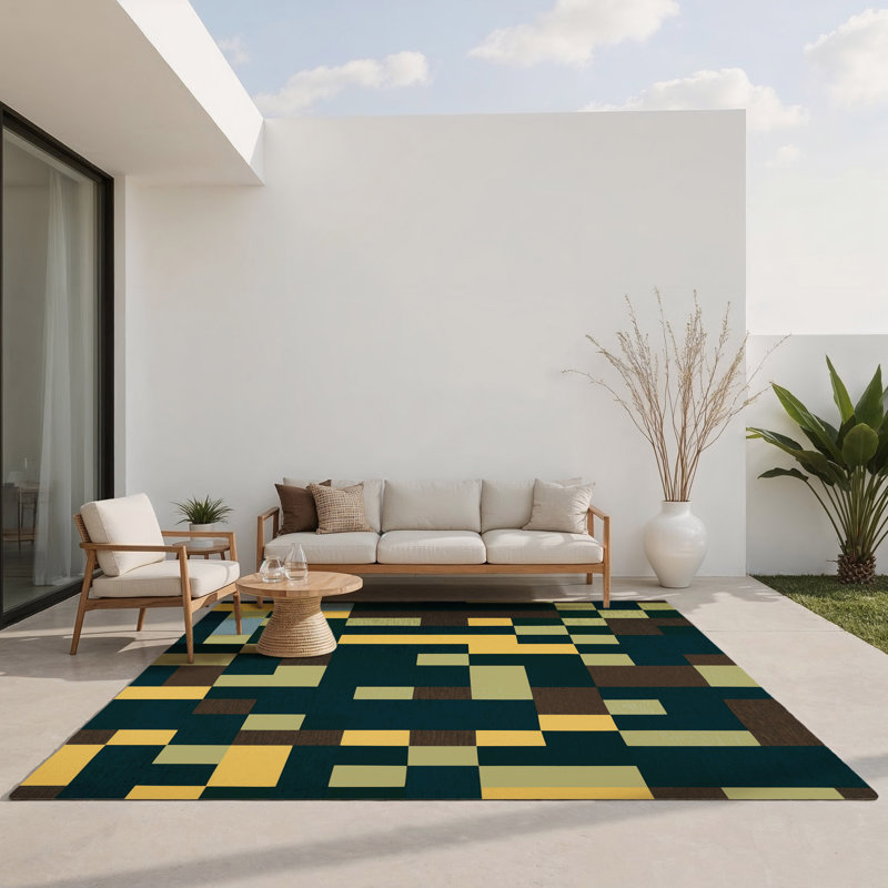 Tapis intérieur et extérieur Cubic, Rectangle 1 pi 6 po x 2 pi 6 po