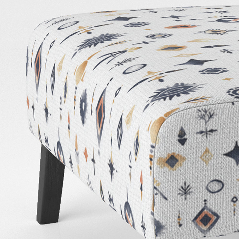 Fauteuil de chambre marocain - Fauteuil de chambre bleu tribal boho minimal, Pantoufle sans accoudoirs