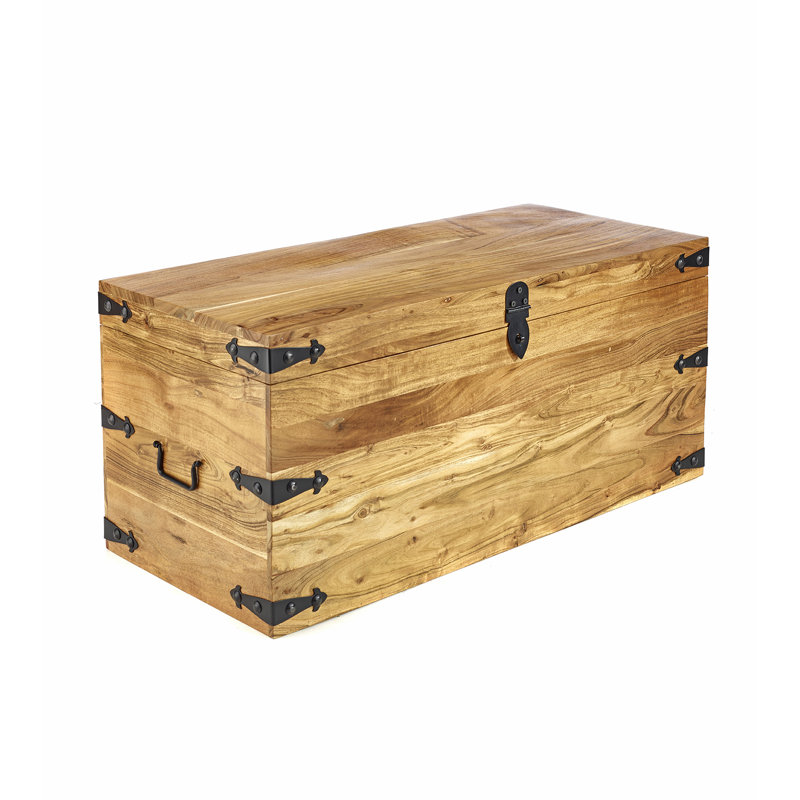 Drumraw Solid Wood Solid Wood Lift Top Coffee Table with Storage, Light Oak