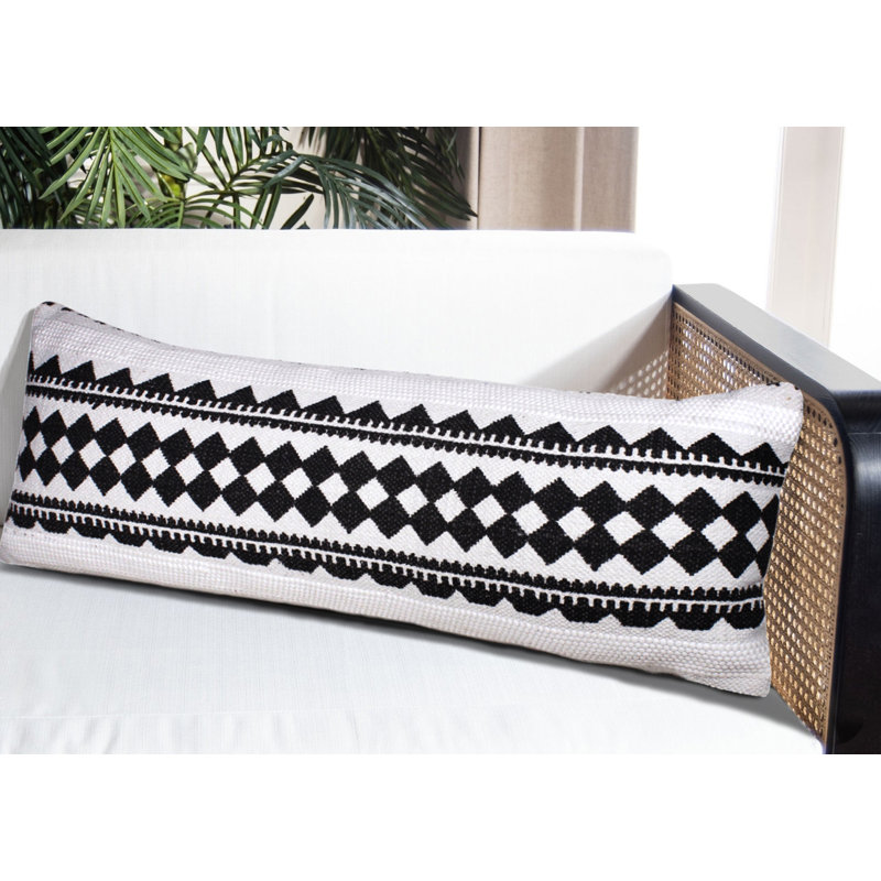 Coussin décoratif surdimensionné Eclectic, Géométrique blanc / noir 2, Housse de coussin seulement - sans coussin