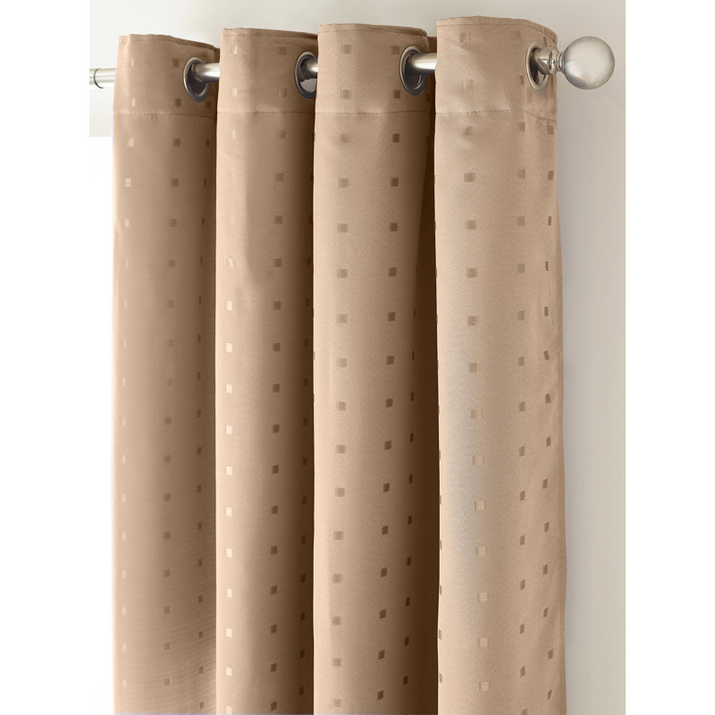Norush Madison Eyelet Ring Top Curtains, Latte, 167 W x 228 D cm
