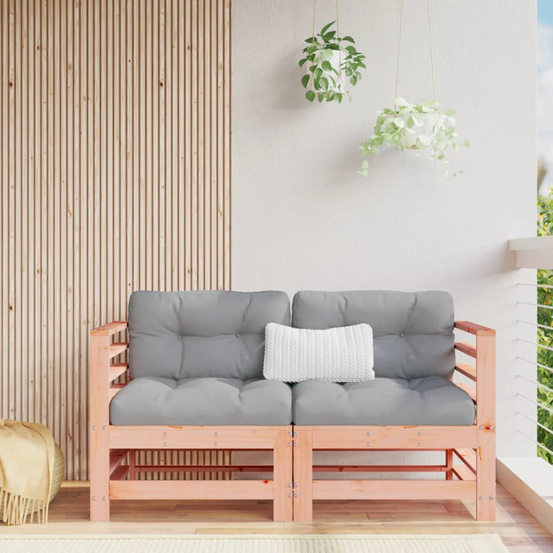 17 Stories Garden Corner Sofas 2 Pcs Solid Wood, Natural Douglas