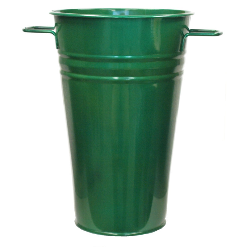 Vase en acier galvanisé émaillé, Vert foncé