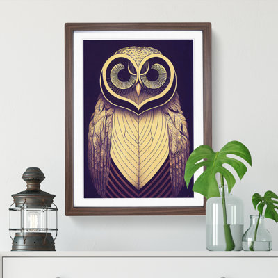 Vintage Owl Art No.4 1 Piece Single Picture Frame Wall Art