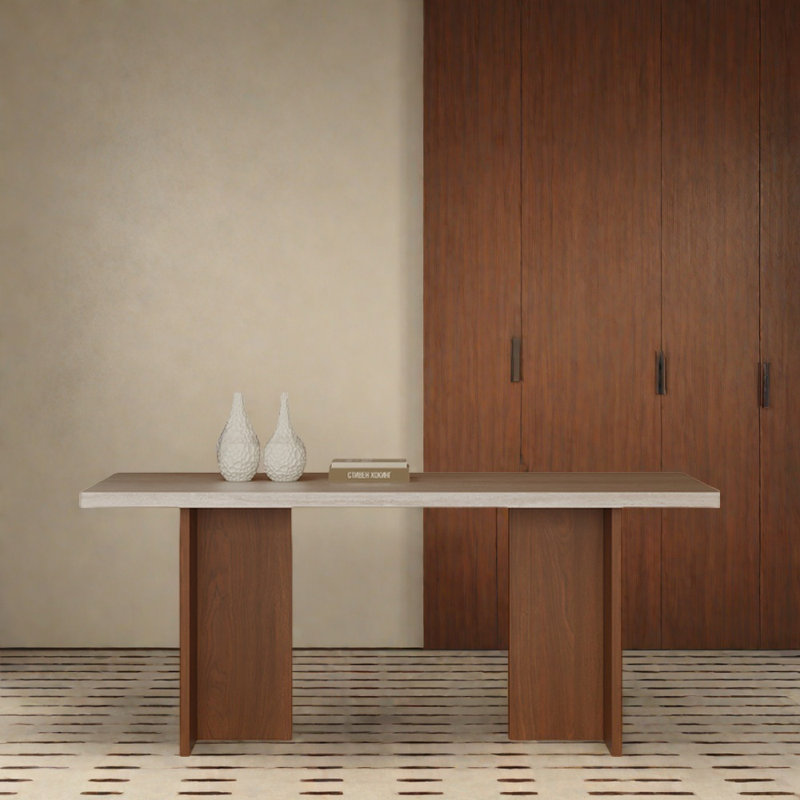 Rectangular domestic cave rock dining table, 29.52" H x 70.86" L x 35.43" W