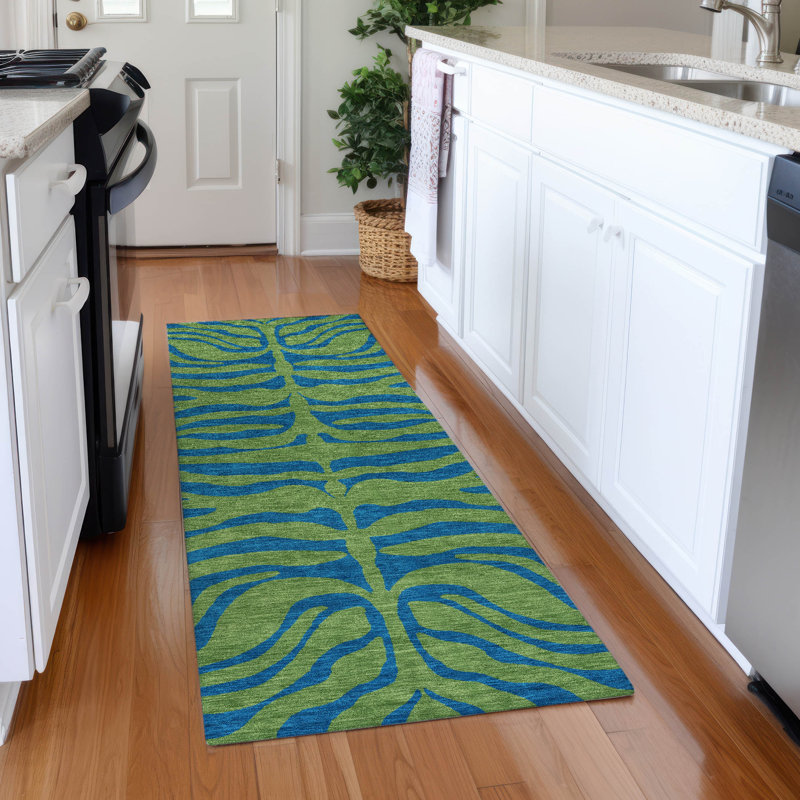 Premium Machine Washable Corum AMF1043 Animal Print Rug, Runner 2'3" x 7'6"