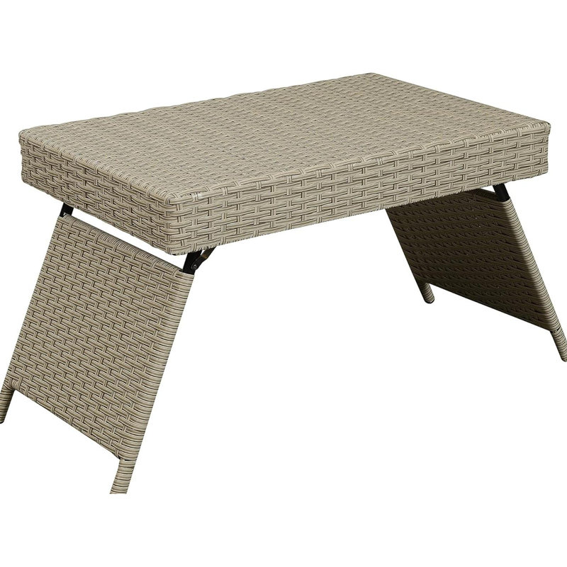Table portative pliante en osier, Naturel