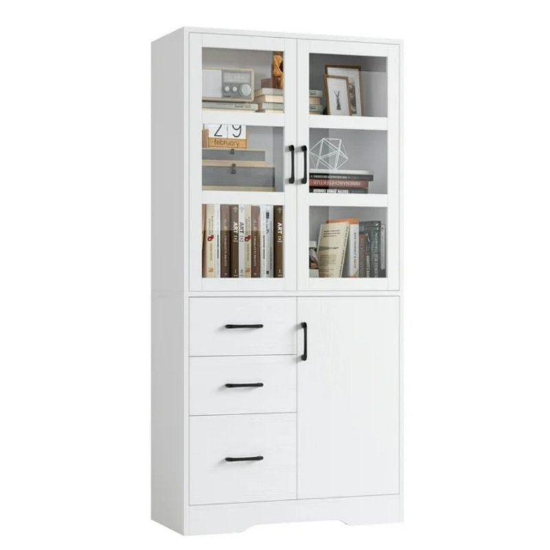 Nikodem Storage Bookcase, White