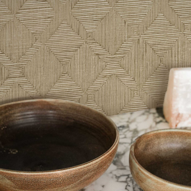 Papier peint adhésif Hoffmann par Jeremiah Brent, Beige