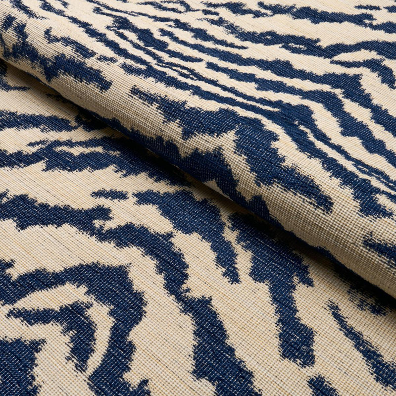 Shivalik Hills Tiger Fabric, Indigo