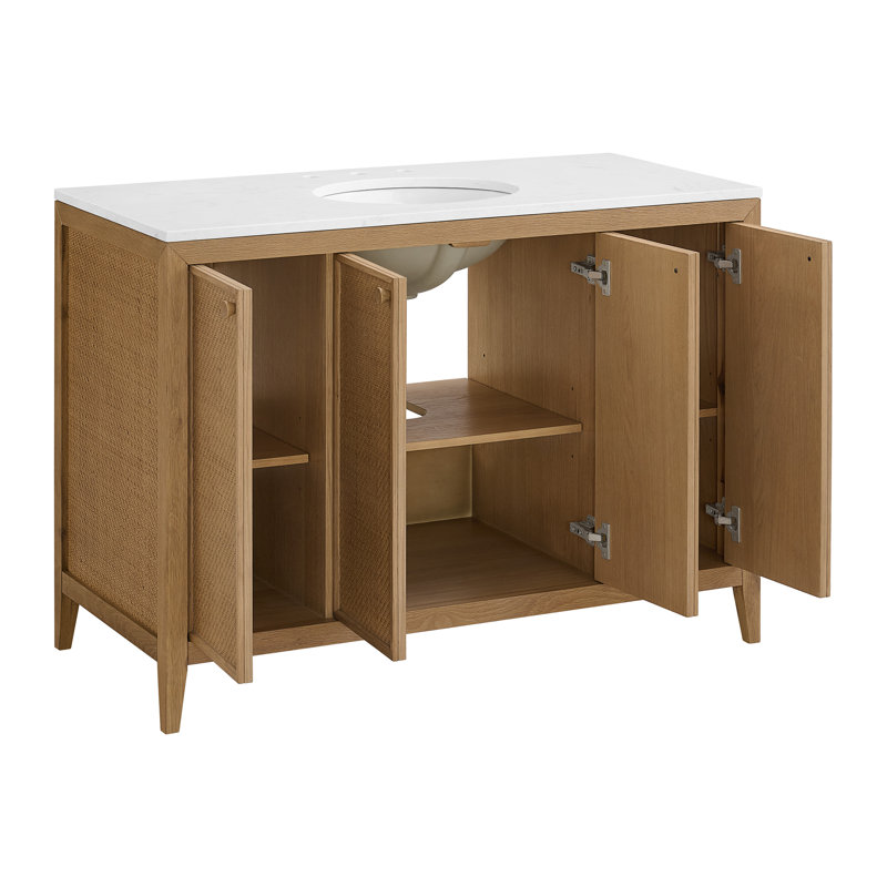 Cara 48" Single Bathroom Vanity in Rattan and Oak