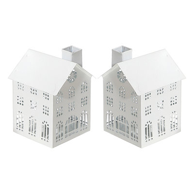 Metal House Tealight Holder (Small) - Set Of 2