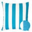 Coussin extérieur Keo, bleu turquoise, rayures blanches, carré de 20 pouces-122359163-122359166