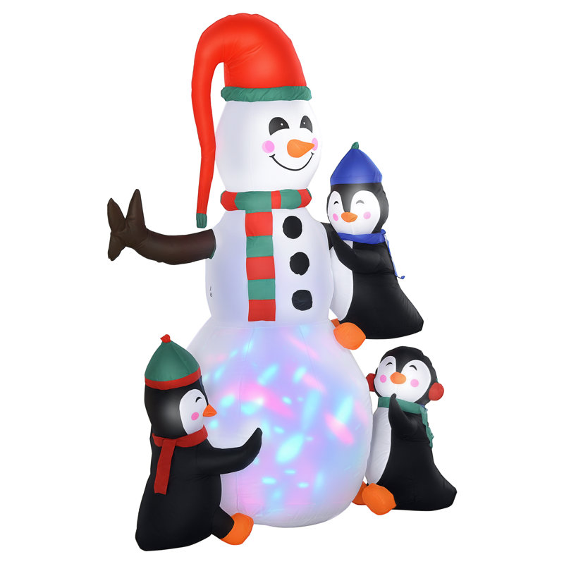 Bonhomme de neige gonflable 3 pingouins