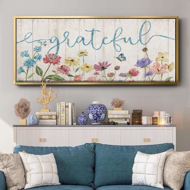Grateful Wildflowers - Toile encadrée, H 20 po x l 50 po