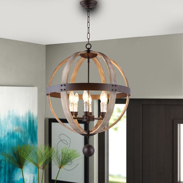 Gracie Oaks Halloway 6 - Light Dimmable Globe Chandelier | Wayfair