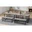 Ensemble de table et de chaises quatre pièces avec dossier, style industriel, structure solide-1070493495