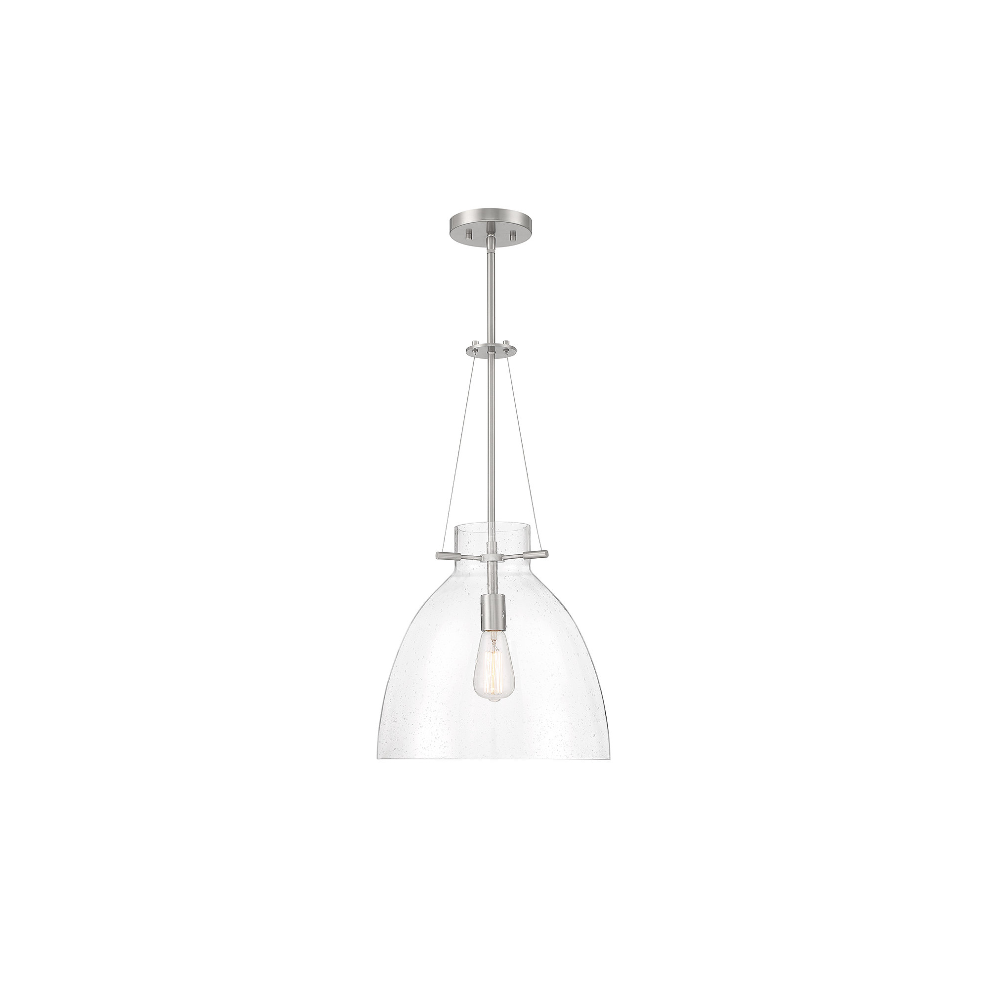 Theda 1 - Light Single Bell Pendant, Silver